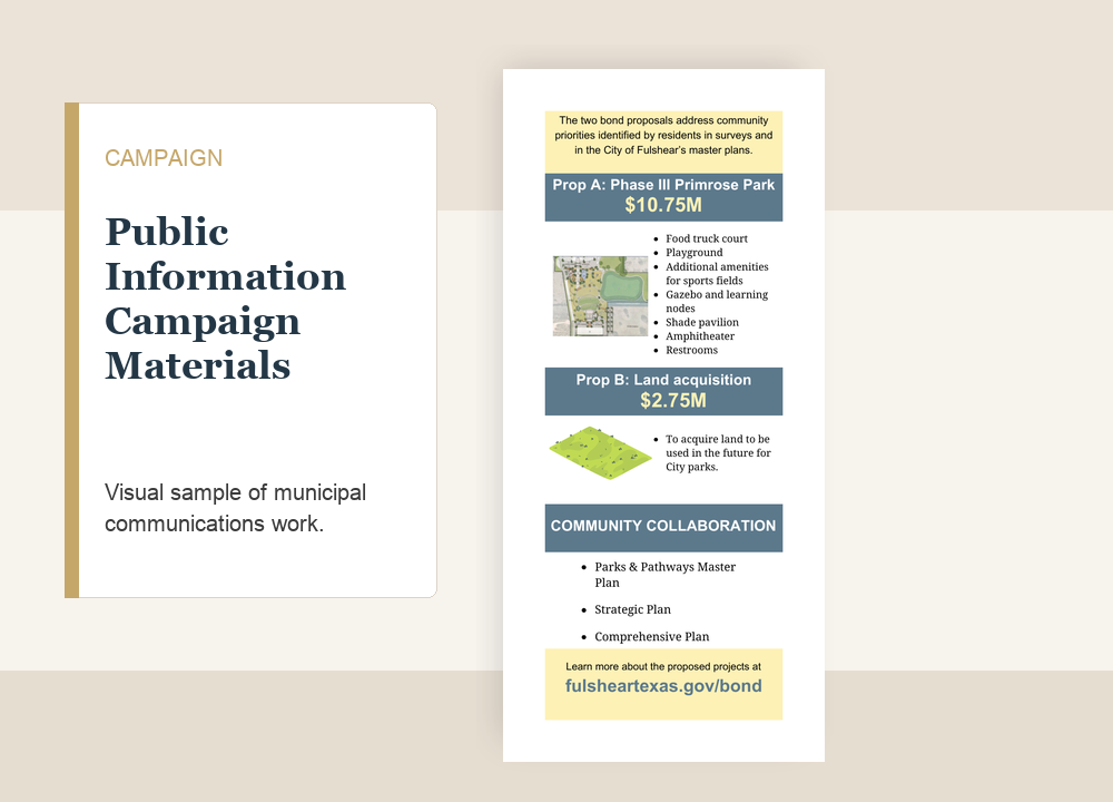 Preview of public information campaign materials