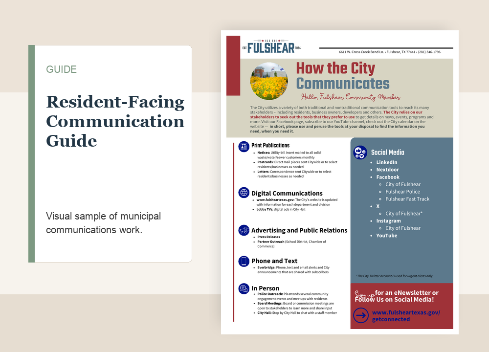 Preview of a resident-facing city communications guide
